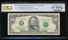 1993 $50 New York FRN PCGS 67PPQ