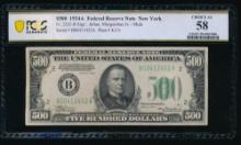 1934A $500 New York FRN PCGS 58