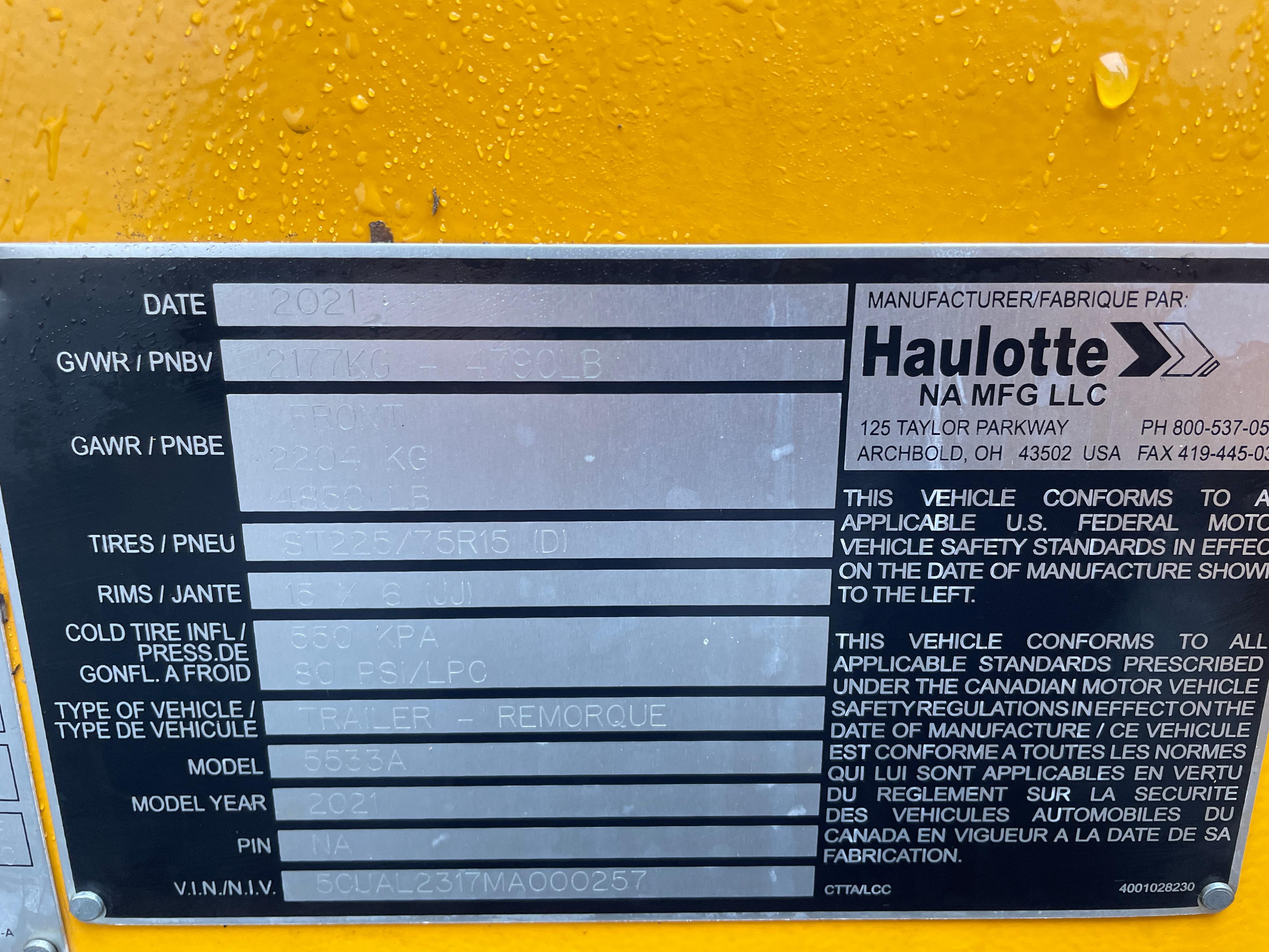 2021 Haulotte 5533A Towable Boom Lift