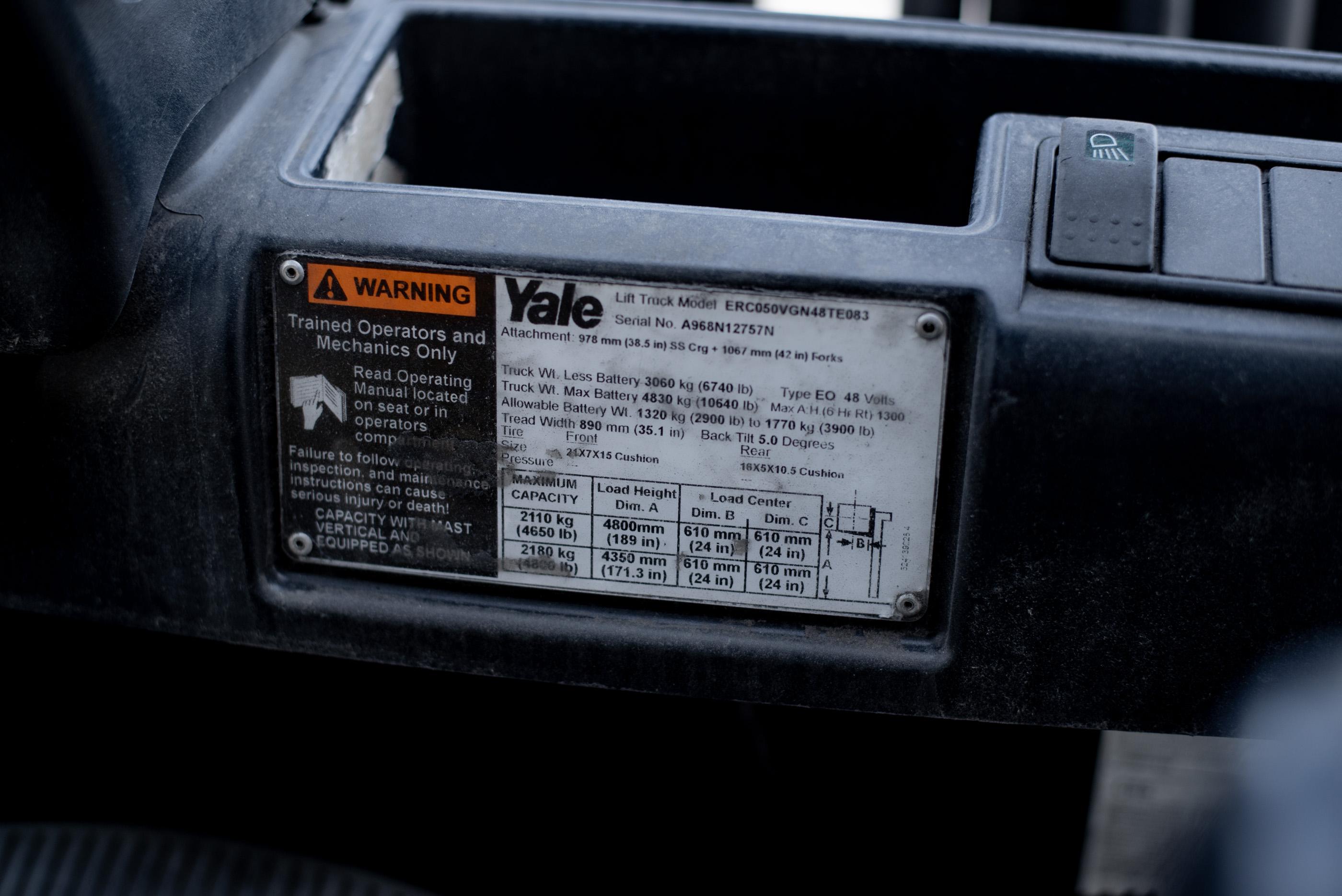 Yale 5000lb. 48V Electric Forklift