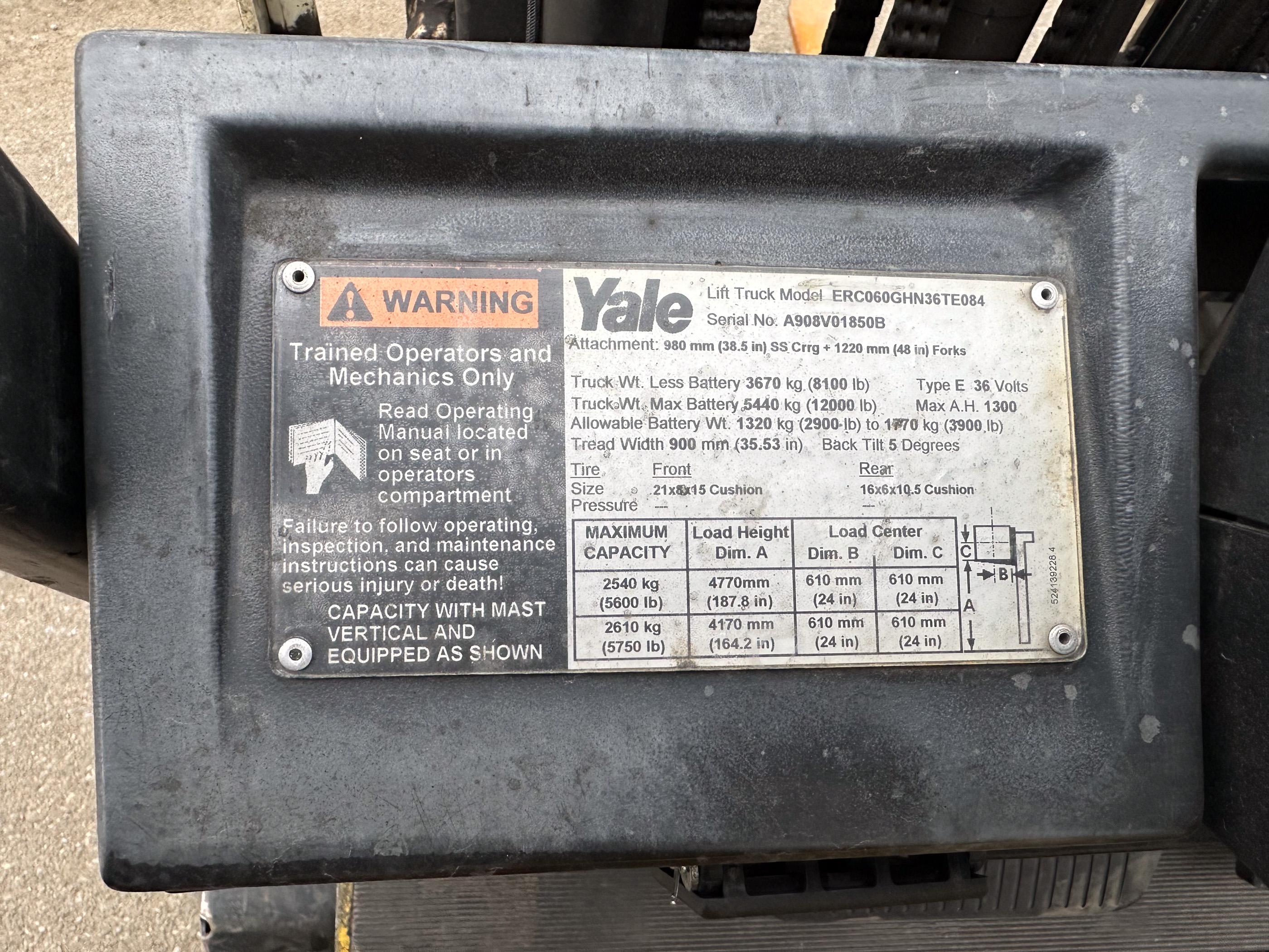 Yale 6000lb. 36V Electric Forklift
