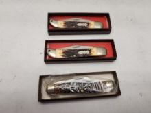 (3Pcs.) NOS ASSORTED SCHRADE UNCLE HENRY KNIVES