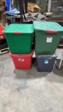4 Misc Totes With Lids