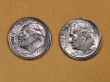 ERRORS! Two Very Choice Brilliant Uncirculated Roosevet Dimes from 1996
