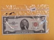 Seven $2 Red Seal US Notes