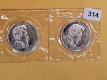 Two Andrew Jackson Silver art rounds