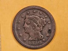 1850 Braided Hair large Cent