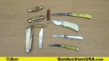 Case, Catz, Etc. Knives. Good Condition. Lot of 10; Assorted Folding Knives.. (67717)