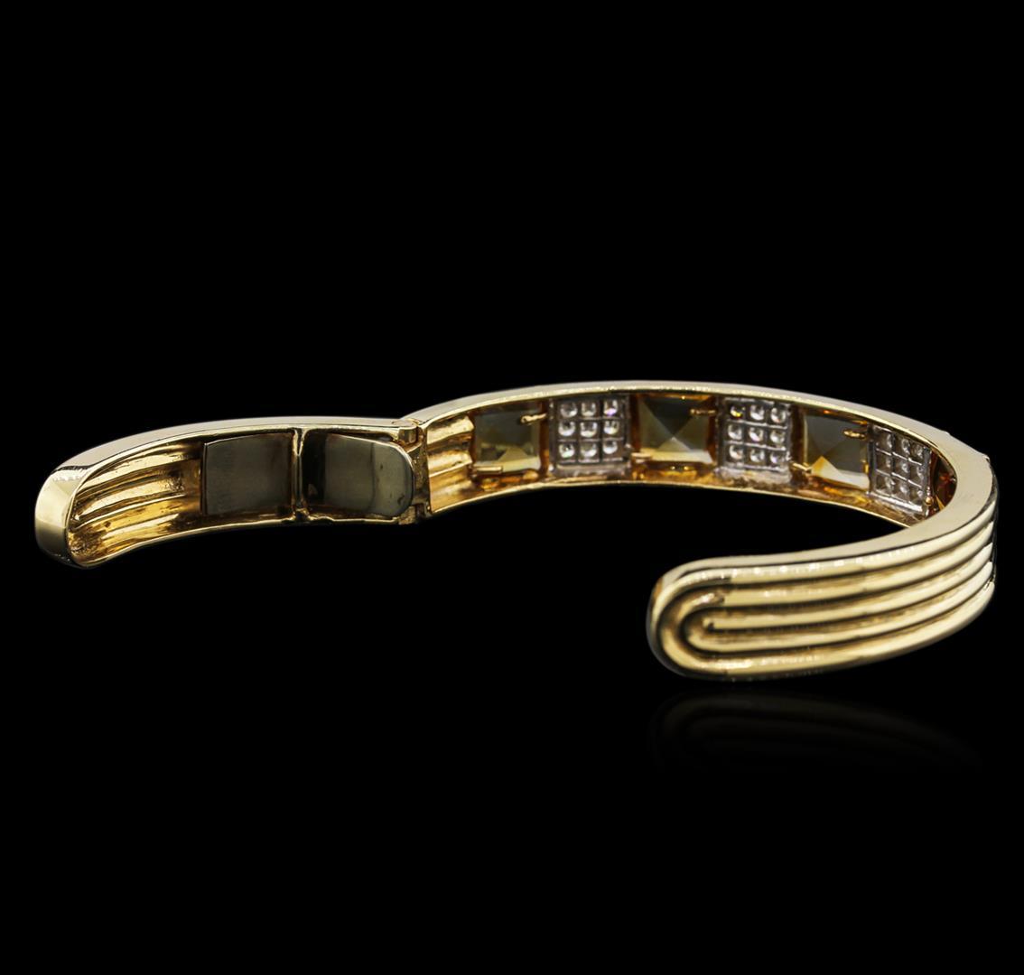 14KT Yellow Gold 10.16 ctw Citrine and Diamond Bracelet