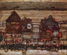 Egon Schiele - Houses With Laundry Lines And Suburban