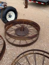2 - 48'' Antique Steel Wheels - ONE MONEY