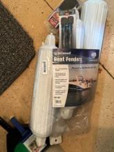 MISC LOT INCLUDING BOAT FENDERS AND OUTDOOR KID STEP STOOL