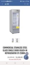 COMMERCIAL STAINLESS STEEL GLASS SINGLE DOOR REACH-IN REFRIGERATOR ST-23BRG