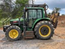 2006 John Deere 6420 4x4 Enclosed Cab Tractor with Side Arm Mower