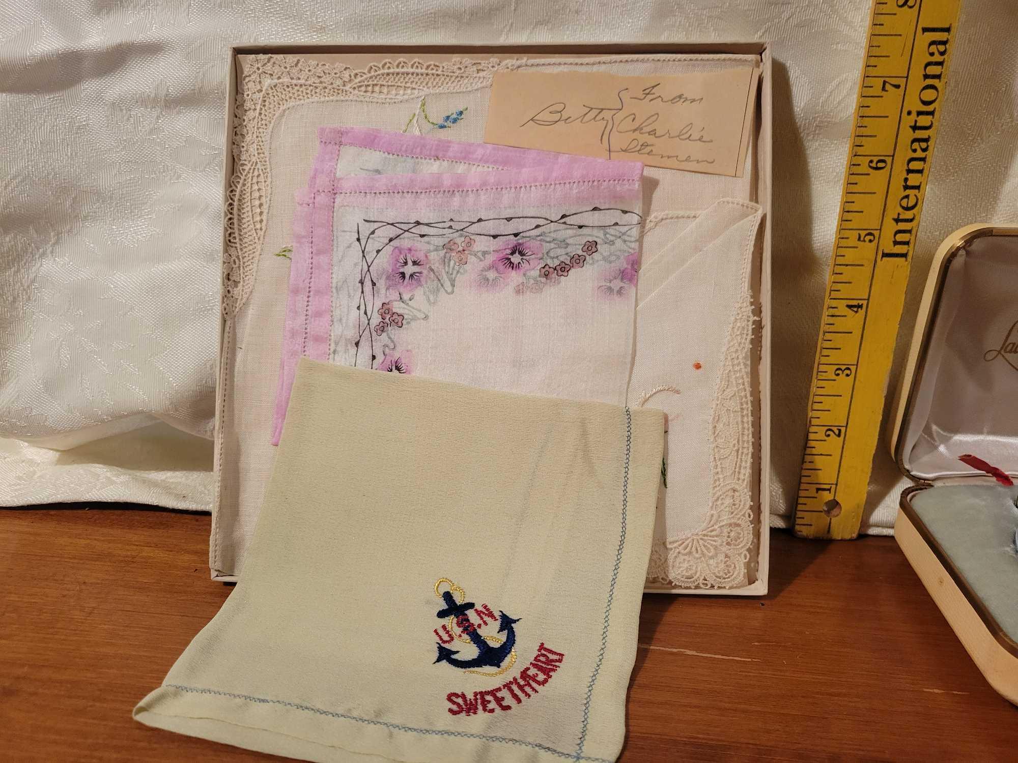 Vintage Ladies Handkerchiefs W/ Lady Sunbeam Shavemaster