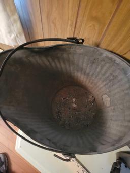 Vintage Ash Bucket With Hessler Wheel Casters