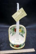 Vintage Art Pottery Ceramic Candle Holder
