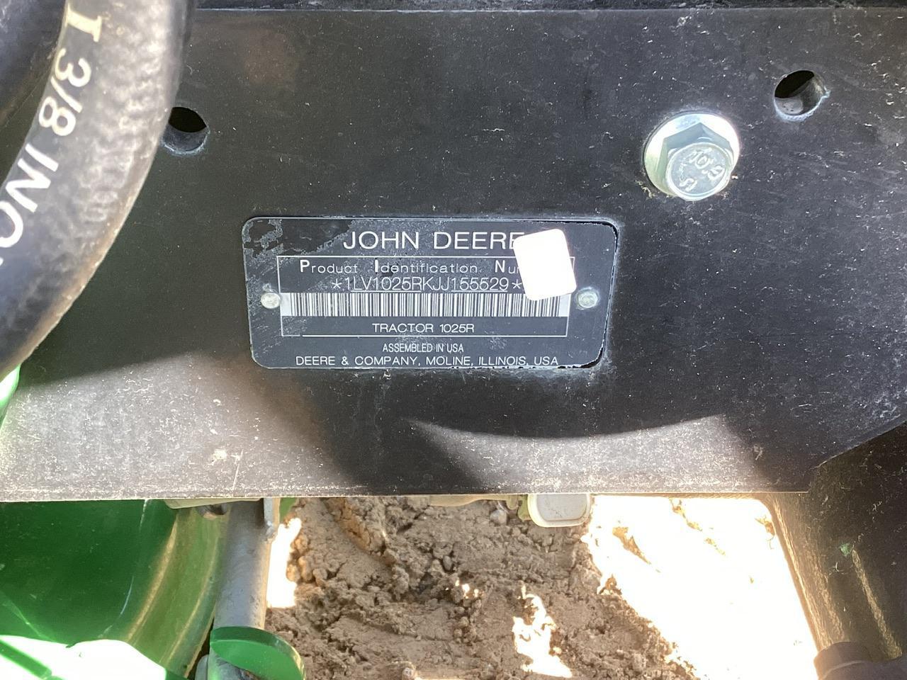 2018 John Deere 1025R Tractor W/ JD 120R Loader