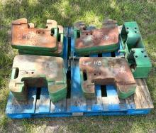 Pallet of John Deere Suitcase Weights and Mounting Brackets