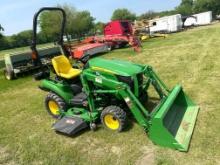 John Deere 1023E Tractor 4x4 with Belly Mower - 178 hours - Hydrostatic