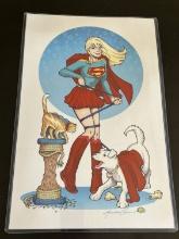 10" x 16 1/2" Amanda Conner Signed Super Girl Print (DC Comics)