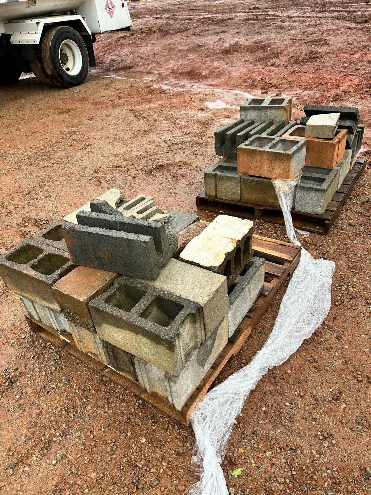 Qty(2) Pallets of Cement Blocks