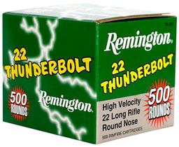 Remington Ammunition 21241 Thunderbolt 22 LR 40 gr Round Nose RN 500 Box