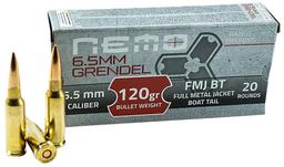 Nemo Arms 65GNA120PPU 6.5 Grendel 120 gr Full Metal Jacket Boat Tail 20 Per Box