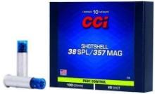 CCI 3738 Pest Control Shotshell 38 Special 357 Mag 100 gr Shotshell 9 Shot 10 Per Box 20 Cs