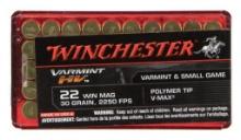 Winchester Ammo S22M2PT Varmint HV 22 WMR 30 gr 2250 fps Hornady VMax VMX 50 Box