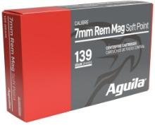 Aguila 80591AG 7mm Rem Mag 139 gr InterLock Boat Tail Soft Point 20 Per Box