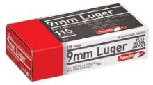 Aguila 1E097704 Target Range Handgun 9mm Luger 115 gr Full Metal Jacket FMJ 50 Per Box 20 Cs