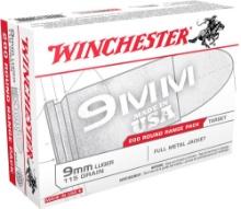 Winchester Ammo USA9W USA Target 9mm Luger 115 gr Full Metal Jacket FMJ 200 Per Box