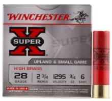 Winchester Ammo X286 Super X Heavy Game Load High Brass 28 Gauge 2.75 34 oz 1295 fps 6 Shot 25 Bx