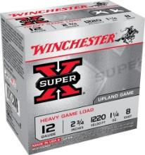 Winchester Ammo XU12SP8 Super X Heavy Game Load 12 Gauge 2.75 1 14 oz 1220 fps 8 Shot 25 Bx