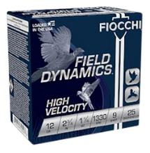 Fiocchi 12HV9 Field Dynamics High Velocity 12 Gauge 2.75 1 14 oz 1330 fps 9 Shot 25 Bx