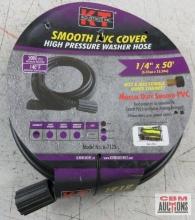 KT Industries 6-7125 1/4" x 50' Smooth PVC Cover High Pressure Washer Hose...