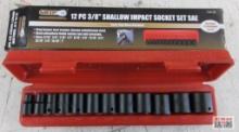 Grip 73516 12pc 3/8" Drive Shallow SAE Impact Socket Set (5/16" - 1") w/ Molded Storage Case