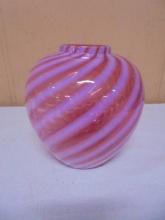Vintage Cranberry Opalescent Art Glass Vase