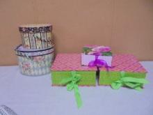 Group of 5 Decorative Storage Boxes