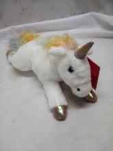 FAO Schwarz unicorn plush “adopt a pet” 14in long