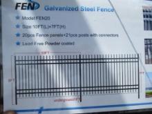 GALVANIZED STEEL FENCE 20) 10' PANEL AND 21) POST