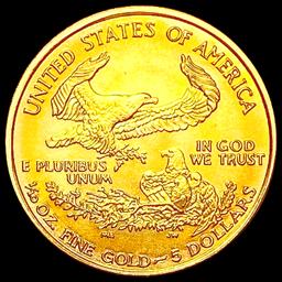 2000 Painted US 1/10oz Gold $5 Eagle SUPERB GEM BU