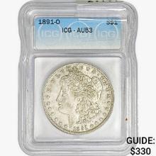 1891-O Morgan Silver Dollar ICG AU53