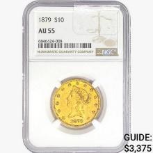 1879 $10 Gold Eagle NGC AU55