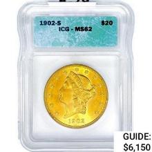 1902-S $20 Gold Double Eagle ICG MS62