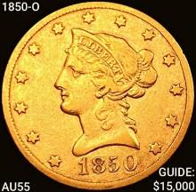 1850-O $10 Gold Eagle CLOSELY UNCIRCULATED