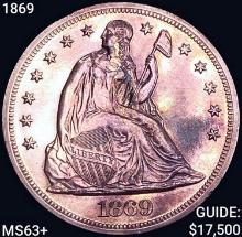 1869 Seated Liberty Dollar CHOICE BU+