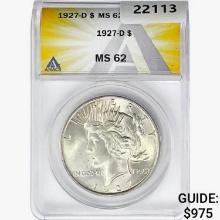 1927-D Silver Peace Dollar ANACS MS62