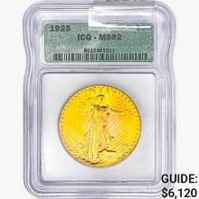 1928 $20 Gold Double Eagle ICG MS62